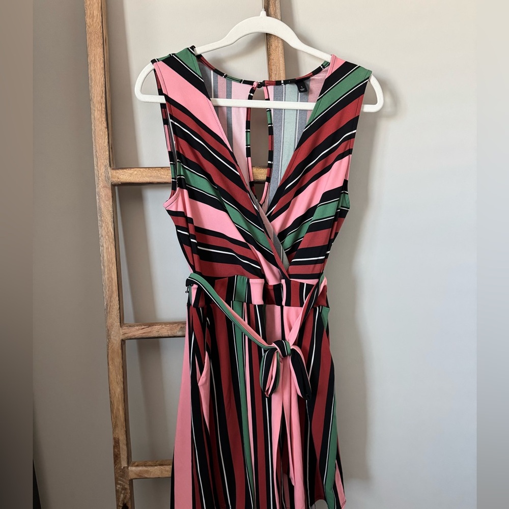 Torrid Pink and Green Striped Romper